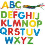 Upper case. Lacing letters