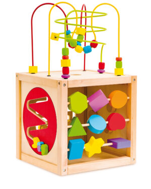 Multi-activity cube on wheels