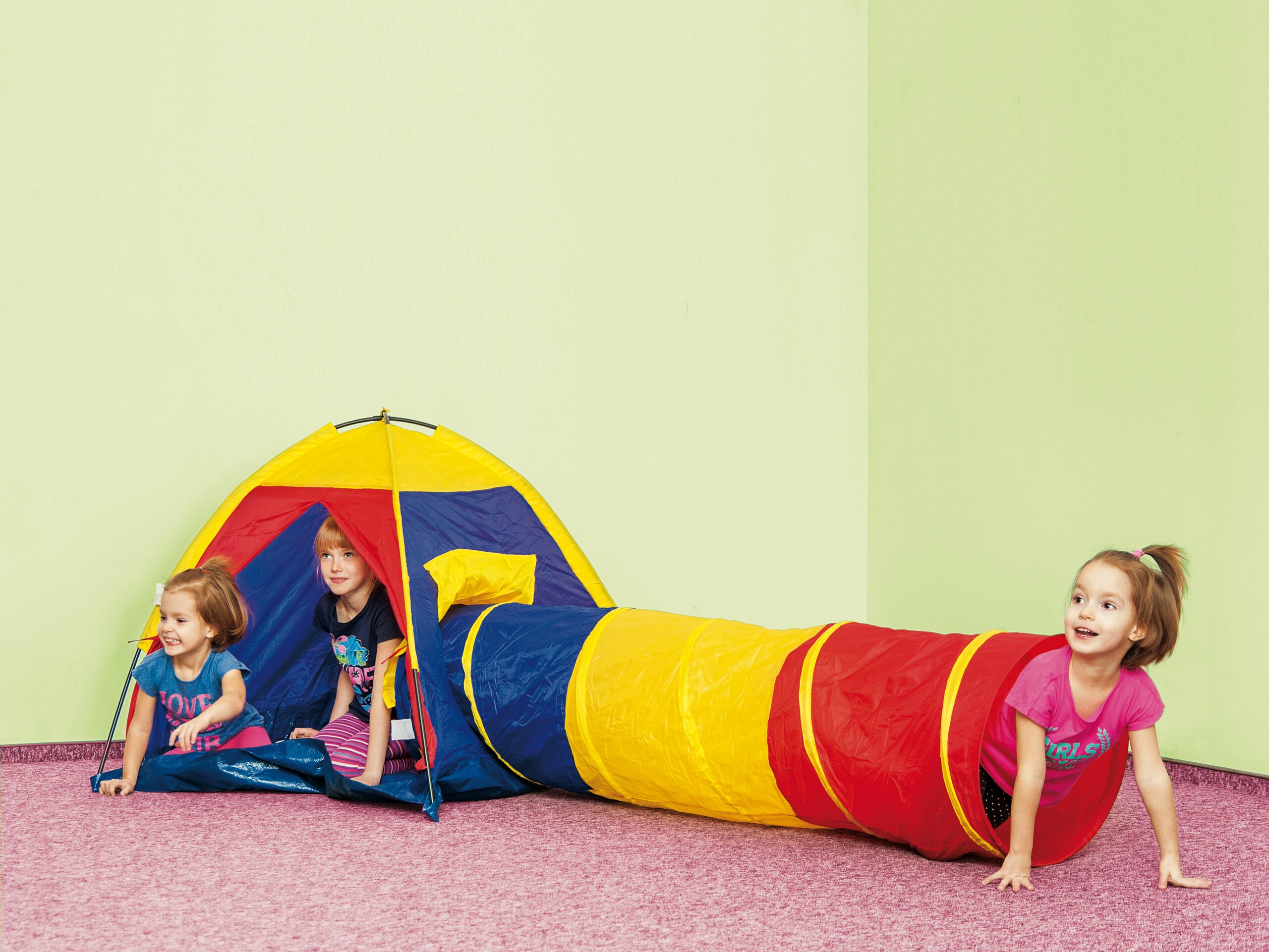 Tent with connecting tunnel