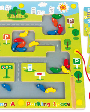 Finding a parking space. Magnetic labyrinths